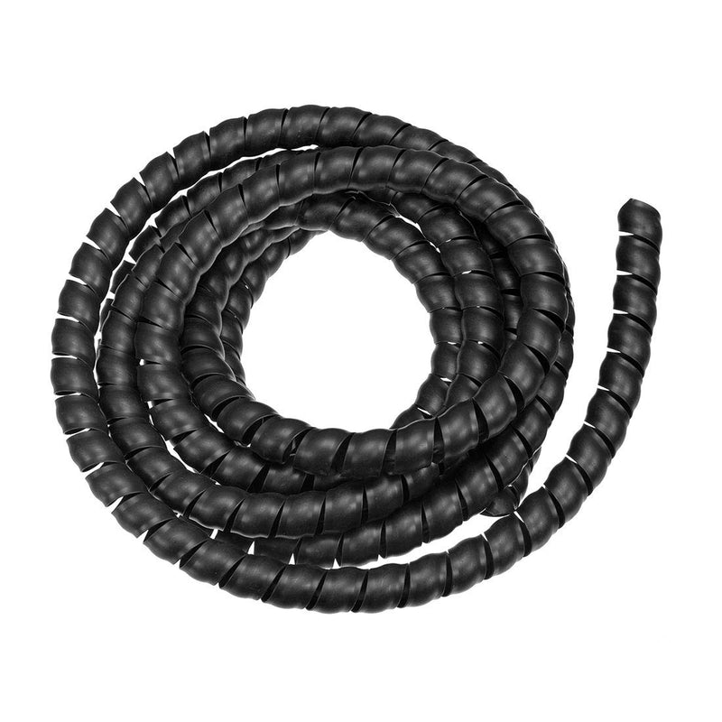  [AUSTRALIA] - uxcell Flexible Spiral Tube Wrap Cable Management Sleeve 16mm X 19mm Computer Wire Manage Cord 3 Meters Length Black