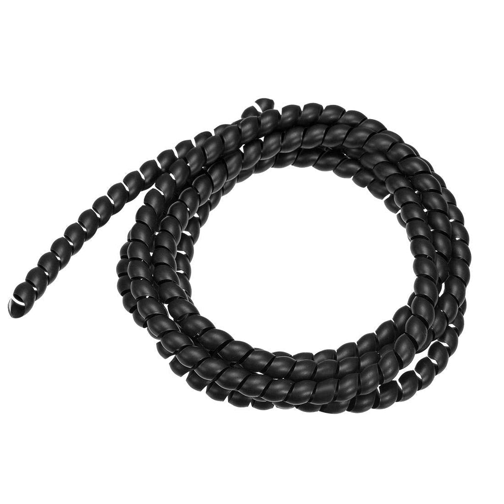  [AUSTRALIA] - uxcell Flexible Spiral Tube Wrap Cable Management Sleeve 8mm X 10mm Computer Wire Manage Cord 2 Meters Length Black