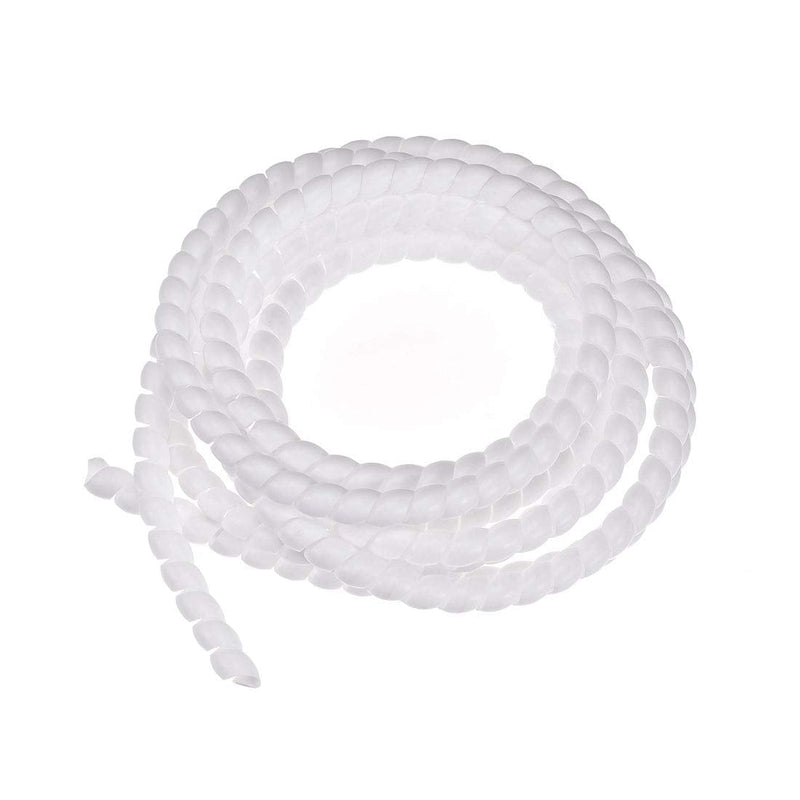  [AUSTRALIA] - uxcell Flexible Spiral Tube Wrap Cable Management Sleeve 8mm X 10mm Computer Wire Manage Cord 3 Meters Length White