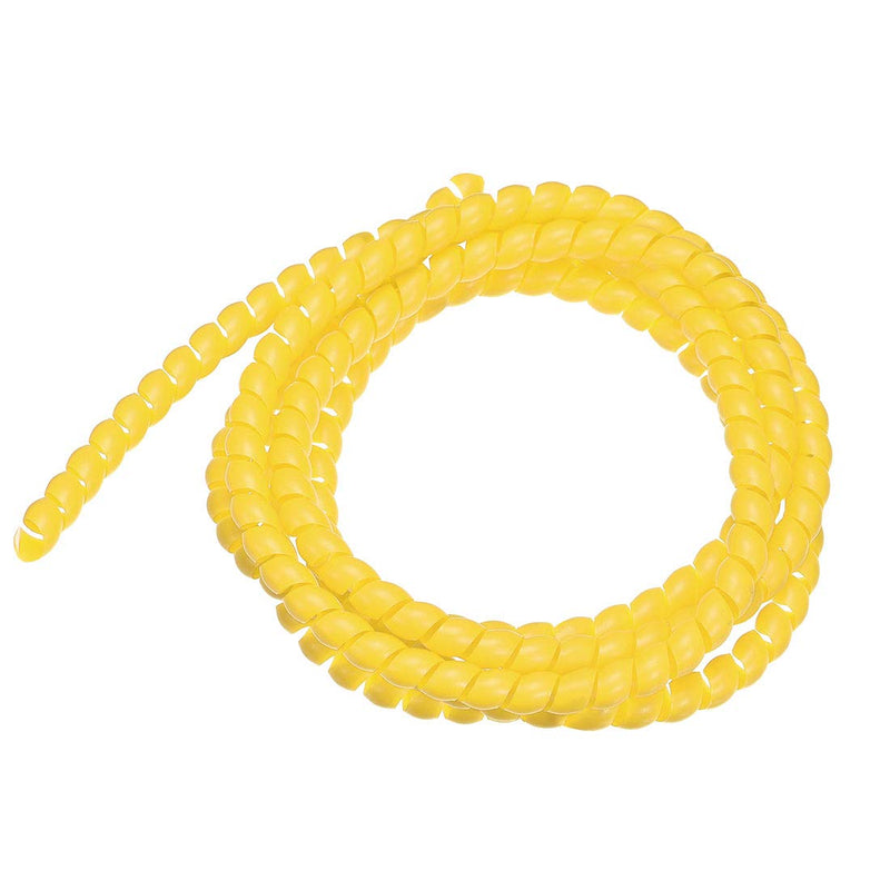  [AUSTRALIA] - uxcell Flexible Spiral Tube Wrap Cable Management Sleeve 8mm X 10mm Computer Wire Manage Cord 2 Meters Length Yellow