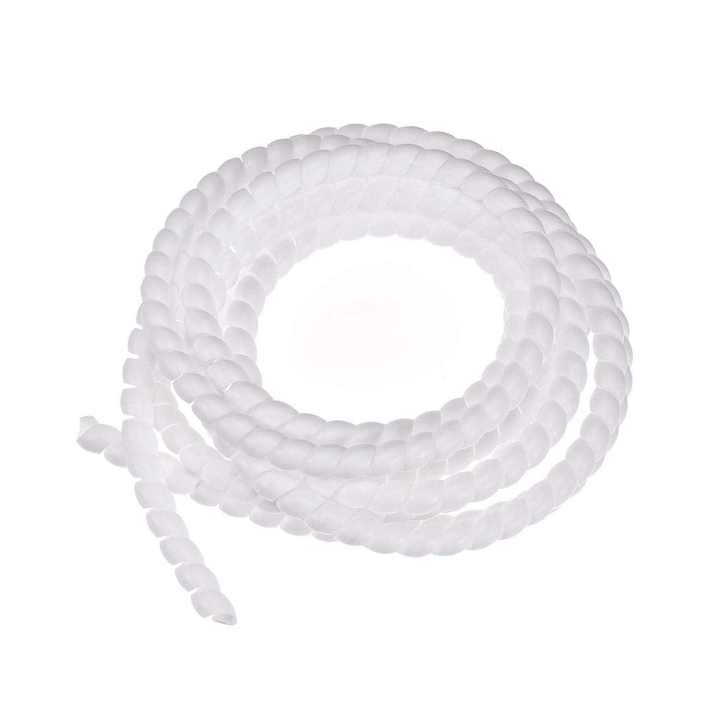  [AUSTRALIA] - uxcell Flexible Spiral Tube Wrap Cable Management Sleeve 8mm X 12mm Computer Wire Manage Cord 3 Meters Length White