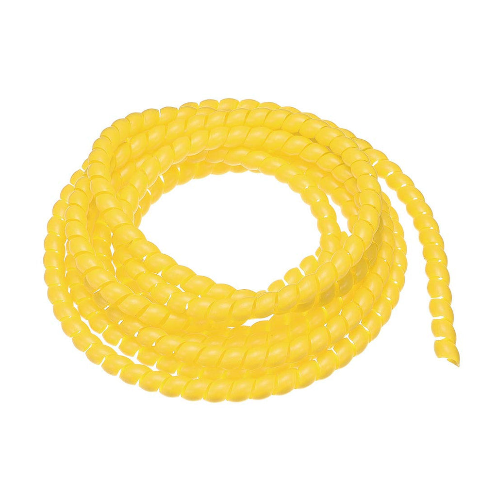  [AUSTRALIA] - uxcell Flexible Spiral Tube Wrap Cable Management Sleeve 8mm X 12mm Computer Wire Manage Cord 3 Meters Length Yellow