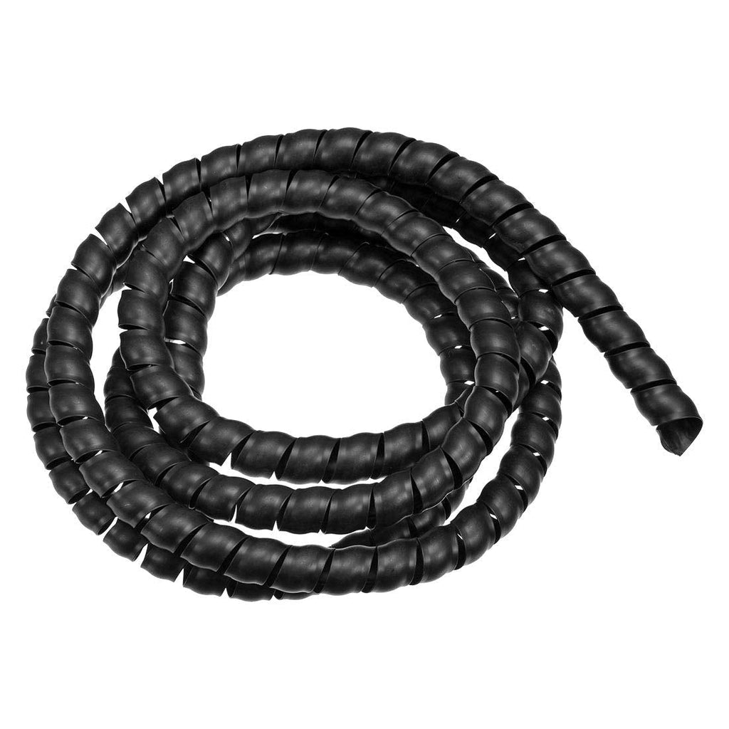  [AUSTRALIA] - uxcell Flexible Spiral Tube Wrap Cable Management Sleeve 16mm X 19mm Computer Wire Manage Cord 2 Meters Length Black