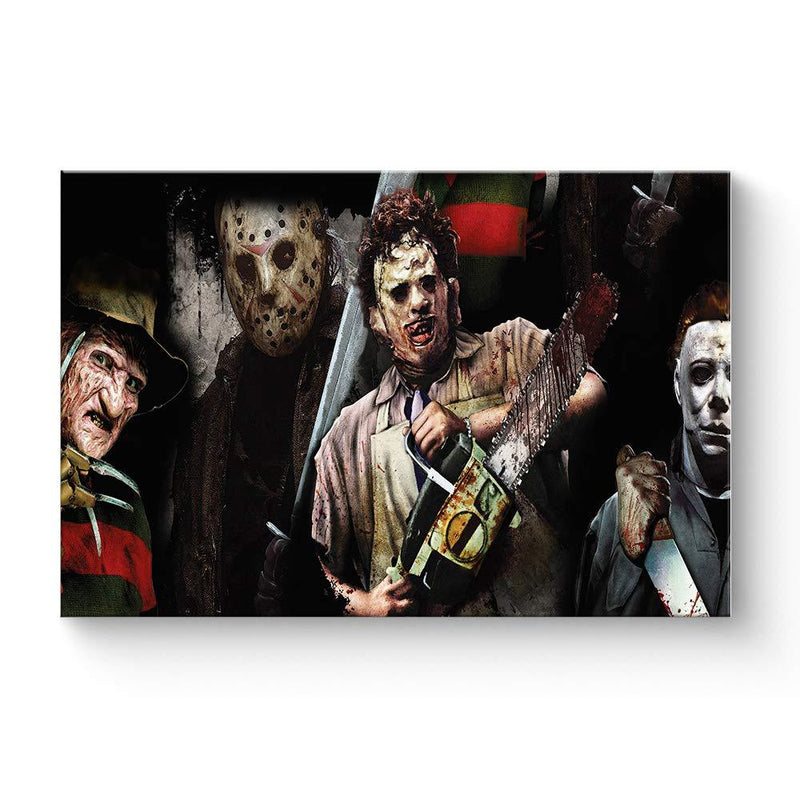  [AUSTRALIA] - HAOSHUNDA Texas Chainsaw Massacre Horror Movies Flim Oil Painting on Canvas Posters and Prints Decoracion Wall Art Picture Living Room Wall (12" x 18", Artwork - 02) 12" x 18"