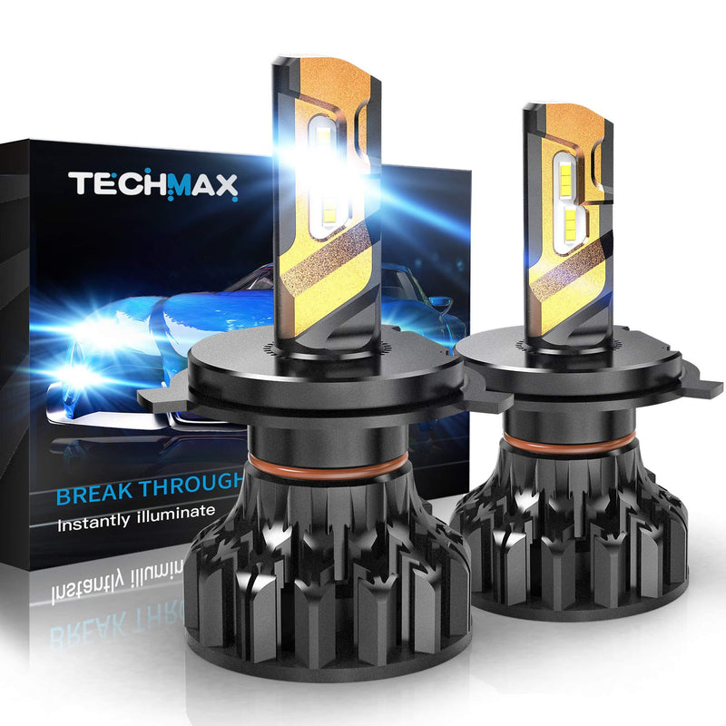 TECHMAX H4 LED Bulb, 9003 6500K Xenon White Extremely Bright Conversion Kit 360 Degree Adjustable Beam Angle of 2 Halogen Replacement - LeoForward Australia