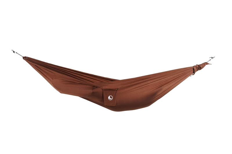  [AUSTRALIA] - Ticket to the Moon Single/Compact Fair Trade & Handmade Lightweight Hammock for Traveling, Camping, and Everyday Use, Only 480g, Parachute Silk Nylon, Set-Up < 1 min., OEKO-TEX 10Y. Warranty Chocolate