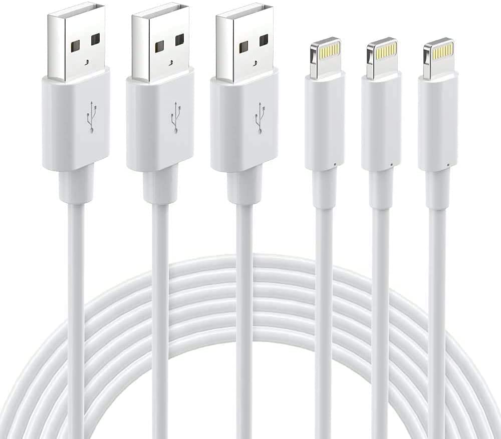  [AUSTRALIA] - Lightning Cable MFi Certified - iPhone Charger 3Pack 6FT Lightning to USB A Charging Cable Cord Compatible with iPhone 13 12 Mini Pro Max SE 11 Xs Max XR X 8 7 6 Plus 5S iPad Pro Airpods - White