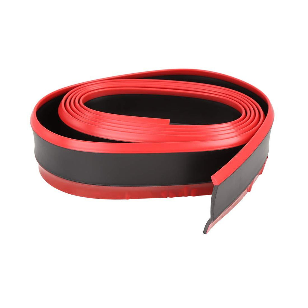  [AUSTRALIA] - X AUTOHAUX 2.5m 8.2ft Univesal Rubber Front Bumper Lip Splitter Body Side Skirt Protector Red for Car