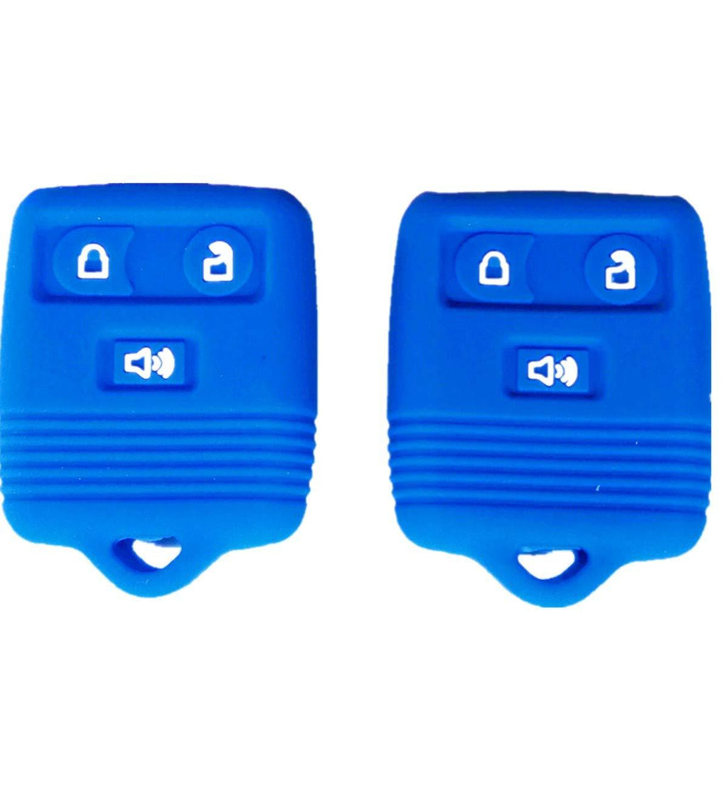  [AUSTRALIA] - Silicone Smart Key Fob Covers Case Protector Keyless Remote Holder for Ford F150 F250 F350 Explorer Ranger Escape Expedition Blue