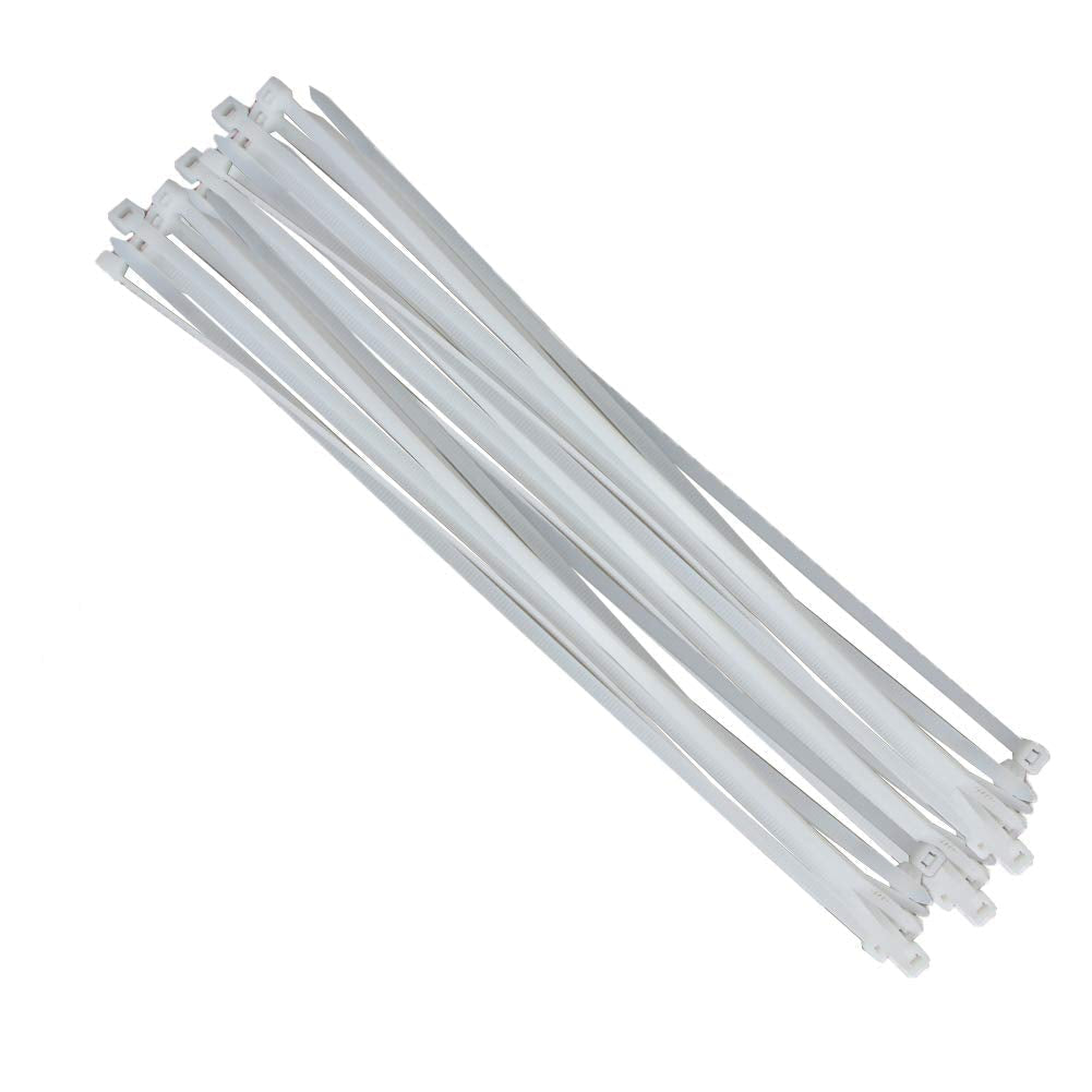  [AUSTRALIA] - Fielect 12 Inch Zip ties White Plastic Cable Tie Nylon Cable Wire Ties Self-Locking Tie Wraps 100Pcs Product Models :A5×300