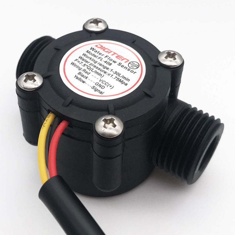 DIGITEN G1/2" Water Flow Hall Sensor Switch Flow Meter Flowmeter Counter 1-30L/min with 1.2m Wire - LeoForward Australia