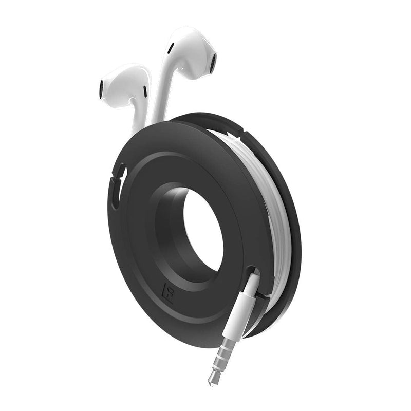  [AUSTRALIA] - Side Winder Mini and Max Headphone and cable winder and organizer perfect for wrapping earbuds and cords for travel and organization (Mini, Black)