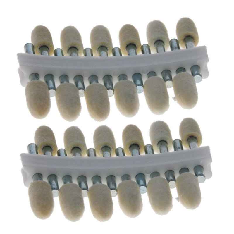  [AUSTRALIA] - Utoolmart 6mm Wool Felt Mounted Points Conical Polishing Bits Burrs Buffing Wheels Grinding Head with 1/8" Shank 24 Pcs 3*6 cusp type 2set