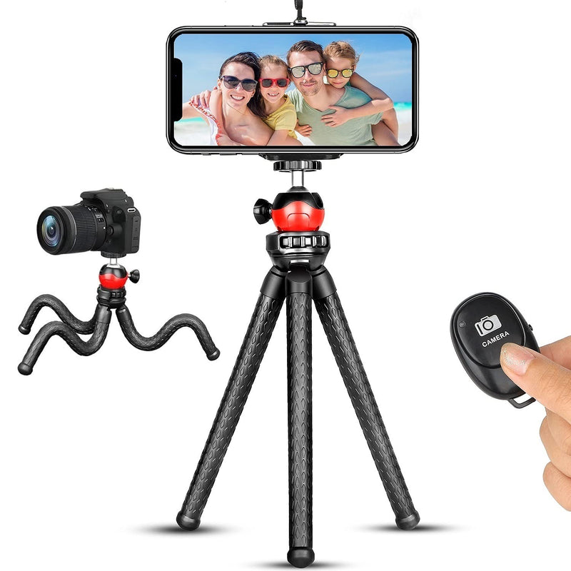 [AUSTRALIA] - Flexible Phone Tripod Stand for iPhone Android, Portable Cell Phone Tripod with Remote & Phone Holder Camera Tripod iPhone Stand for Video Recording/Vlogging/Live Streaming