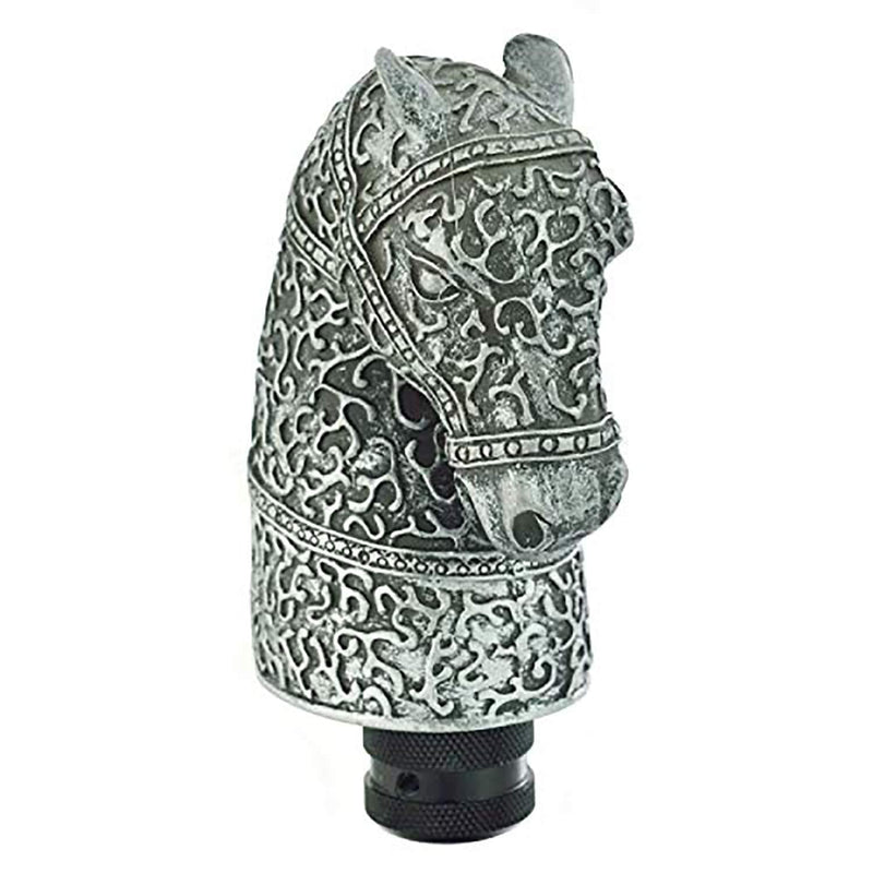  [AUSTRALIA] - Lunsom Horse Shape Shifting Lever Head Resin Car Shift Knob Transmission Shifter Stick Handle Fit Universal Automatic Manual Vehicle (Silver) silver