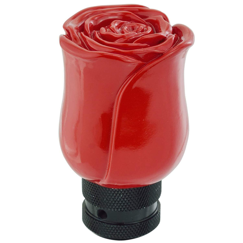  [AUSTRALIA] - Lunsom Rose Shape Shifter Lever Head Resin Car Shift Knob Transmission Shifting Stick Handle Fit Universal Automatic Manual Vehicle (Red) red