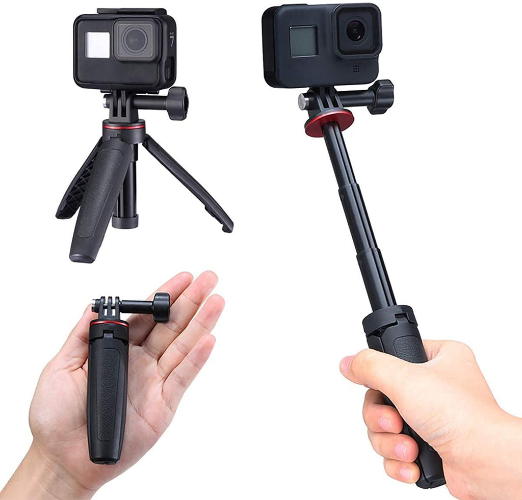  [AUSTRALIA] - Extendable Selfie Stick for Gopro, Portable Vlog Selife Stick Tripod Stand for Gopro Hero 8/7/6/5 Black/Gopro Max DJI Osmo Action Insta 360 Action Camera Accessory Kits