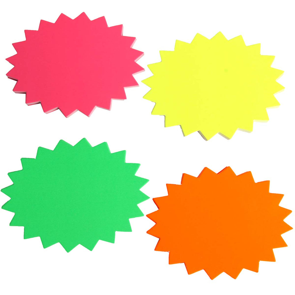  [AUSTRALIA] - SBYURE Starburst Signs,80 Pack Fluorescent Neon Signs Star Burst Paper Signs,3.2 x 4.3 Inches 4 Bright Colors Display Tags