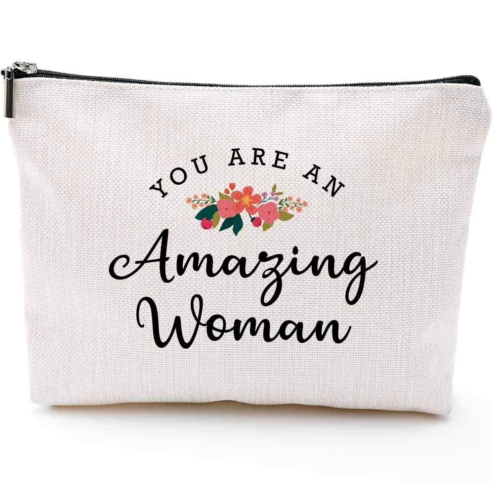 Inspirational Makeup Bag, Cosmetic bag -You are an Amazing Woman-Best Birthday Friend Sister Gift for Women Teen Girls(Makeup Bag-Amazing Woman) - LeoForward Australia