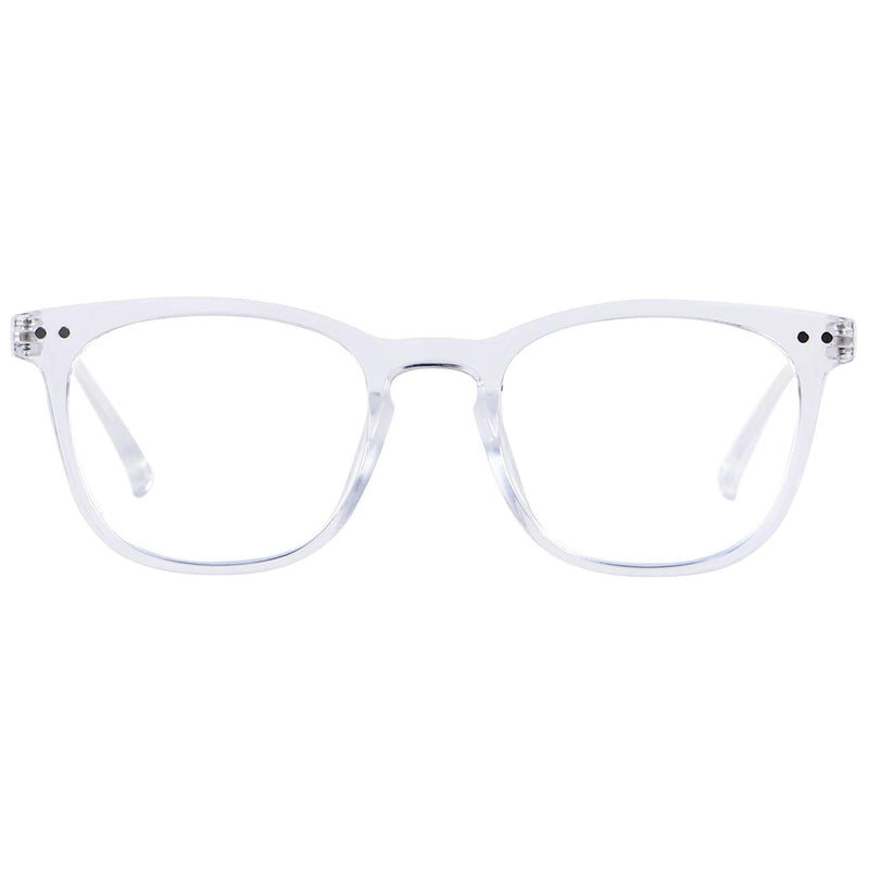  [AUSTRALIA] - Blue Light Blocking Glasses Women Men Computer Small Face Clear Bluelight Blocker Eyeglasses Frame ANDWOOD AR001 Square Crystal | Anti-blue Light Lens