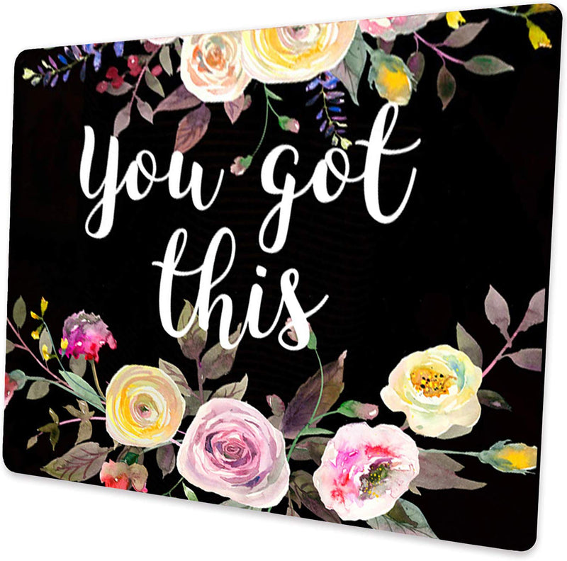  [AUSTRALIA] - You Got This Inspirational Quote Floral Mouse Pad Desk Accessories Womens Mousepad Office Gifts Inspirational Quote Floral-A