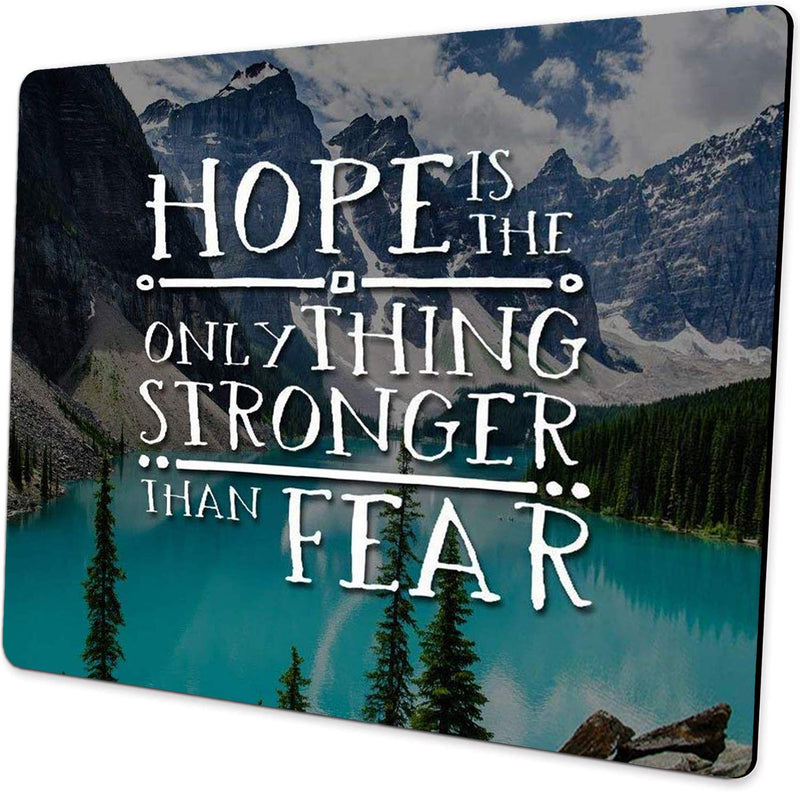  [AUSTRALIA] - Gaming Mouse Pad Custom,Bible Verses Hope is The Only Thing Stronger Than Fear Personality Desings Gaming Mouse Pad Snow mountain lake-M