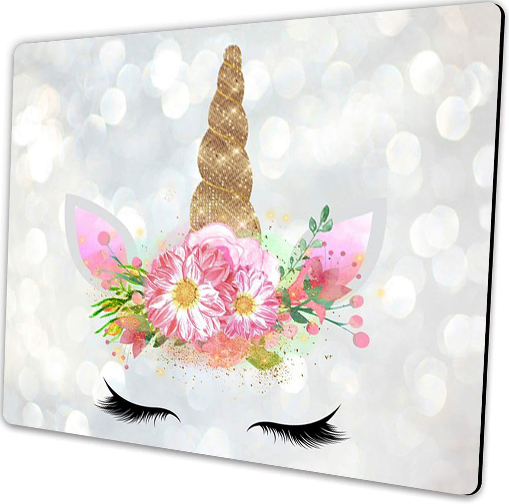  [AUSTRALIA] - Floral Unicorn Gifts Mouse Pad Mat Cute Unicorn Face Teacher Mousepad Desk Accessories for Women Great Gift Idea Cute unicorn-E