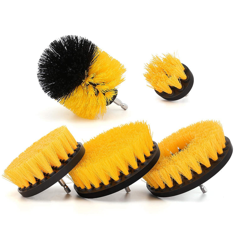 5 Pieces Drill Brush Attachments, Scrubber Brush for Drill, Power Cleaning Kit for Carpet, Car Detailing, Bathroom Surface, Upholstery, Grout, Tiles, Sinks, Shower, Boat, Corner - LeoForward Australia
