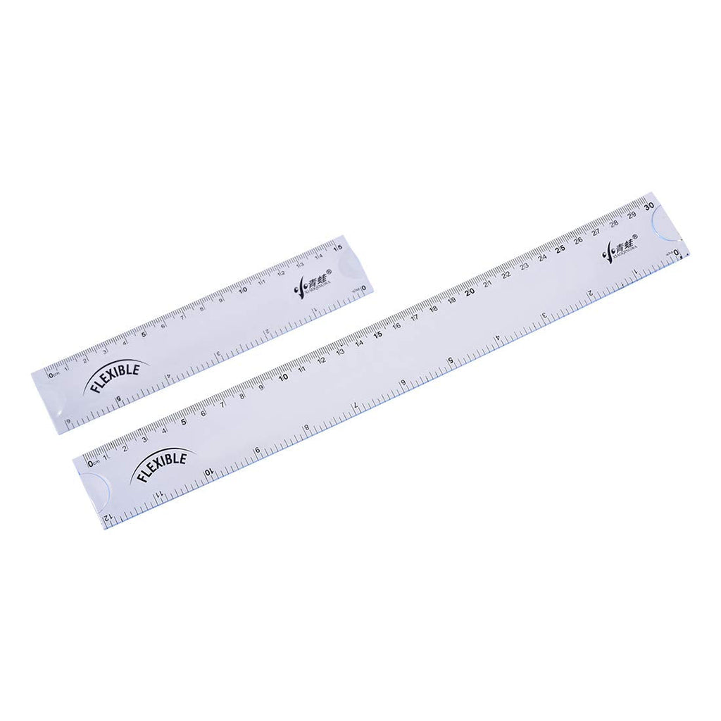  [AUSTRALIA] - uxcell Flexible Straight Ruler 15cm 6 Inch 30cm 12 Inch Soft Plastic Measuring Ruler Tool