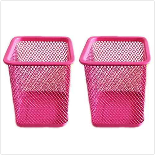 Pen Holder Pencil Holder for Desk - Metal Mesh Office Desk Pen Organizer Holders - 2 Pack (Pink & Pink) - LeoForward Australia