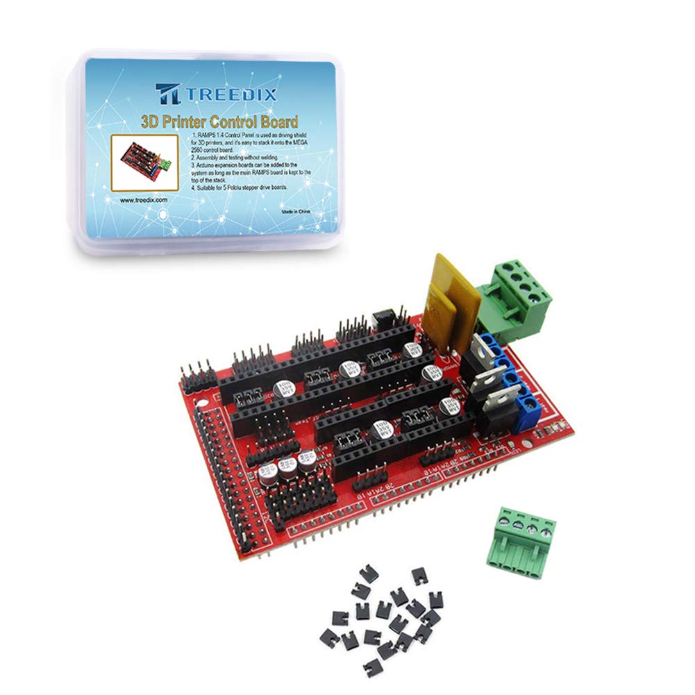  [AUSTRALIA] - Treedix RAMPS 1.4 Control Panel 3D Printer Control Board Reprap Control Board RAMPS 1.4 Mega Shield Compatible with Arduino Mega 2560