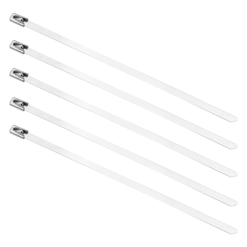  [AUSTRALIA] - MroMax 5PCS 5.91" x 0.18" Stainless Steel Cable Tie 304 Stainless Steel Self-locking Multi-purpose Metal Exhaust Sleeve Tie 4.6x150mm