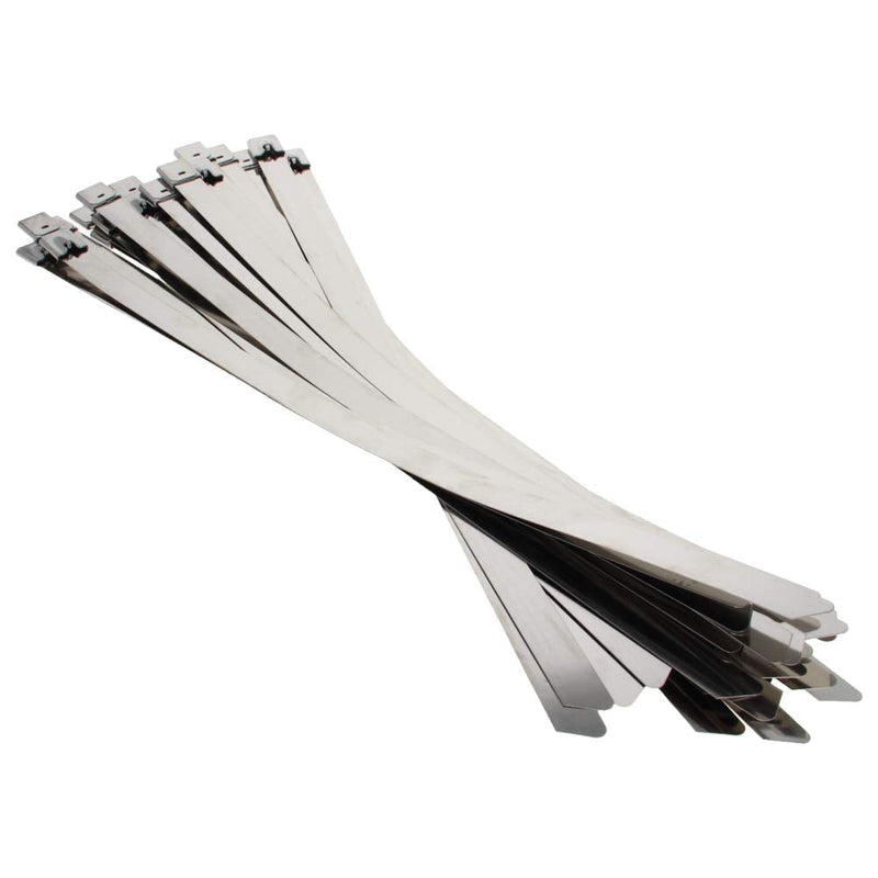  [AUSTRALIA] - MroMax 30PCS 13.78" x 0.47" Stainless Steel Cable Tie 304 Stainless Steel Self-locking Multi-purpose Metal Exhaust Sleeve Tie