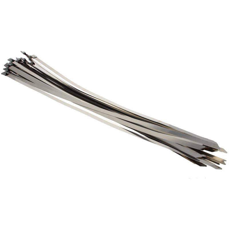  [AUSTRALIA] - MroMax 30PCS 17.72" x 0.31" Stainless Steel Cable Tie 304 Stainless Steel Self-locking Multi-purpose Metal Exhaust Sleeve Tie 7.9x450mm