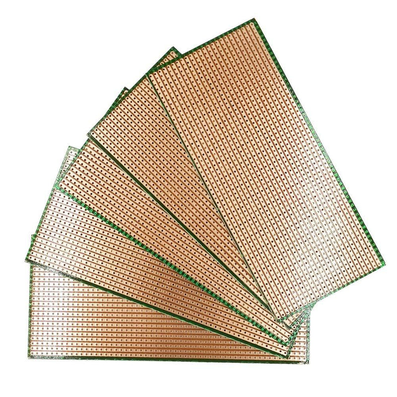YUNGUI 6.5 X 14.5cm Veroboard Stripboard,5 Pieces DIY Weld Prototype Copper Strip Board Circuit Board for Soldering and Electronic Project Compatible with Arduino Kits - LeoForward Australia