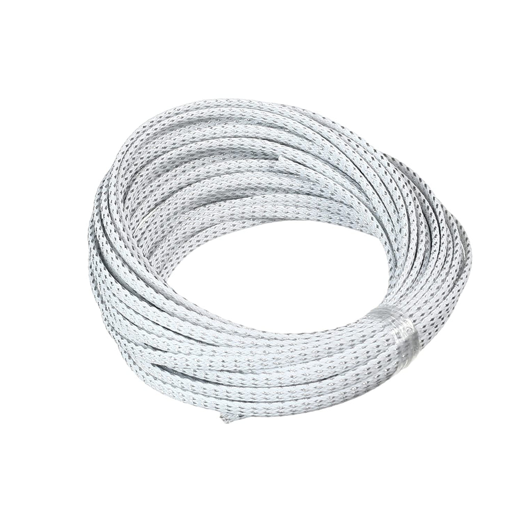  [AUSTRALIA] - Othmro 10m/32.8ft PET Expandable Braid Cable Sleeving Flexible Wire Mesh Sleeve Silver White 4mm*10m