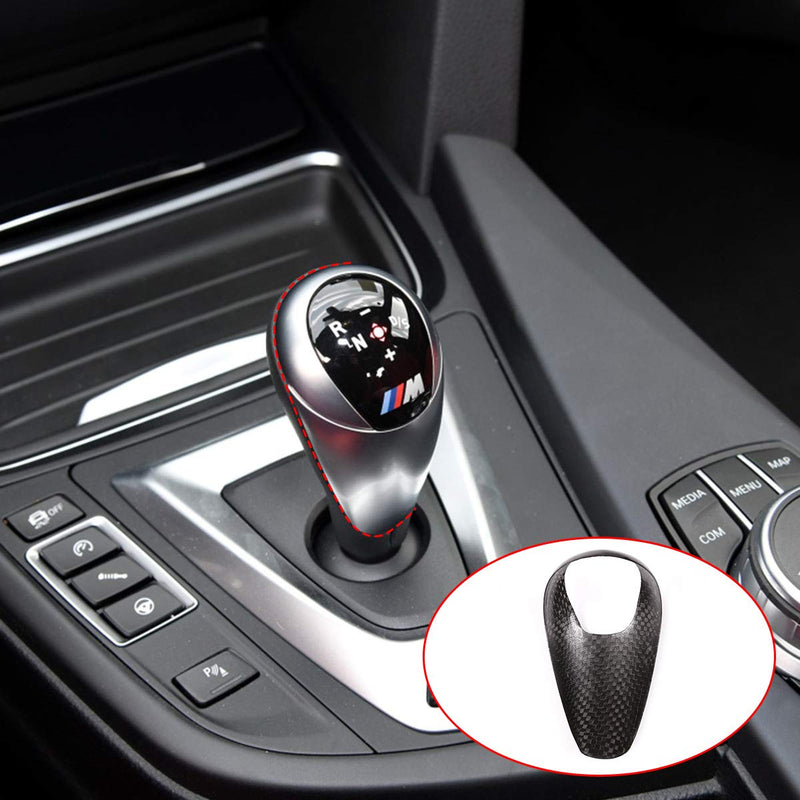  [AUSTRALIA] - YUECHI Real Carbon Fiber for BMW M2 M3 M4 M5 X5M X6M Car Gear Shift Head Cover Frame Trim Accessories