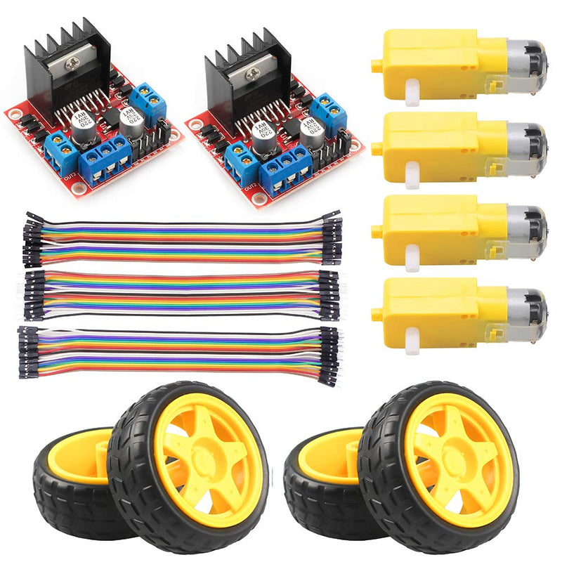 [AUSTRALIA] - KeeYees L298N Motor Drive Controller Board Stepper Motor Control Module Dual H-Bridge with DC Motor and Smart Car Wheel Compatible with Arduino