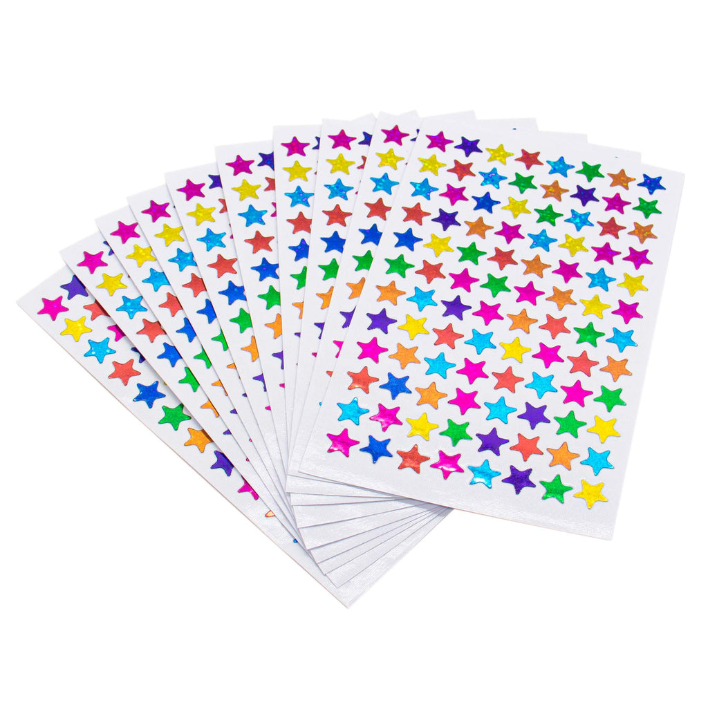  [AUSTRALIA] - AUEAR, 960 Pack Laser Shiny Sparkle Star Stickers 1cm Self Adhesive Assorted Colors Students Rewards Teachers Supplies