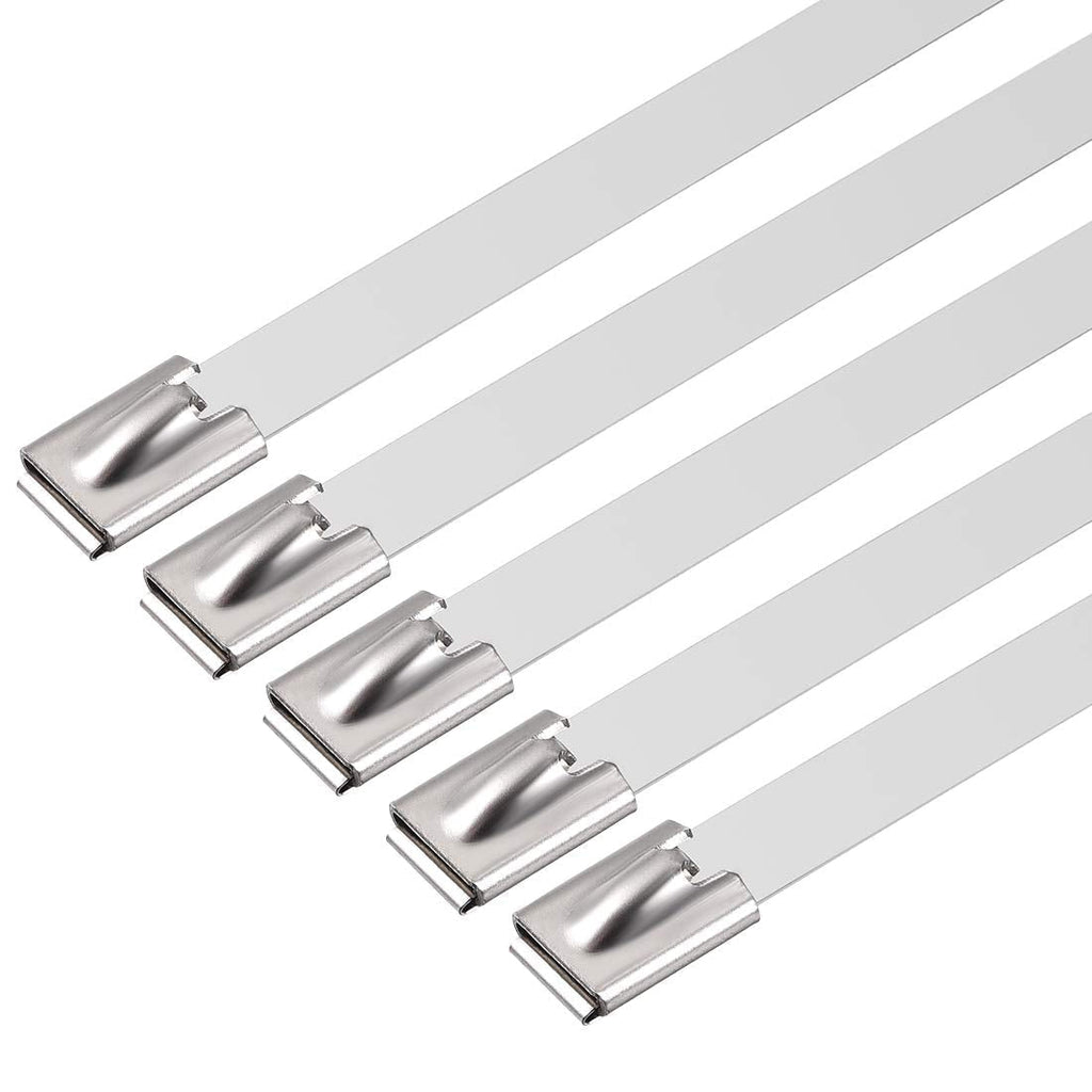  [AUSTRALIA] - uxcell 20 Inch Stainless Steel Cable Zip Ties 0.4 Inch Width Metal Exhaust Wrap 10pcs