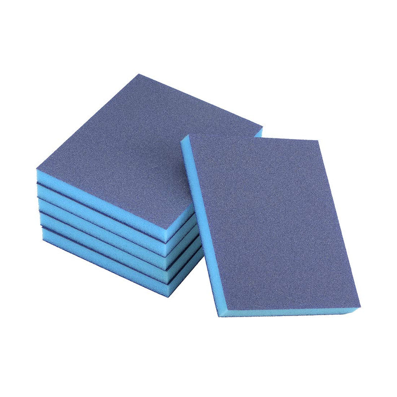  [AUSTRALIA] - uxcell Sanding Sponge 180 Grit Sanding Block Pad 4.7inch X 3.9inch X 0.4inch Blue 6pcs