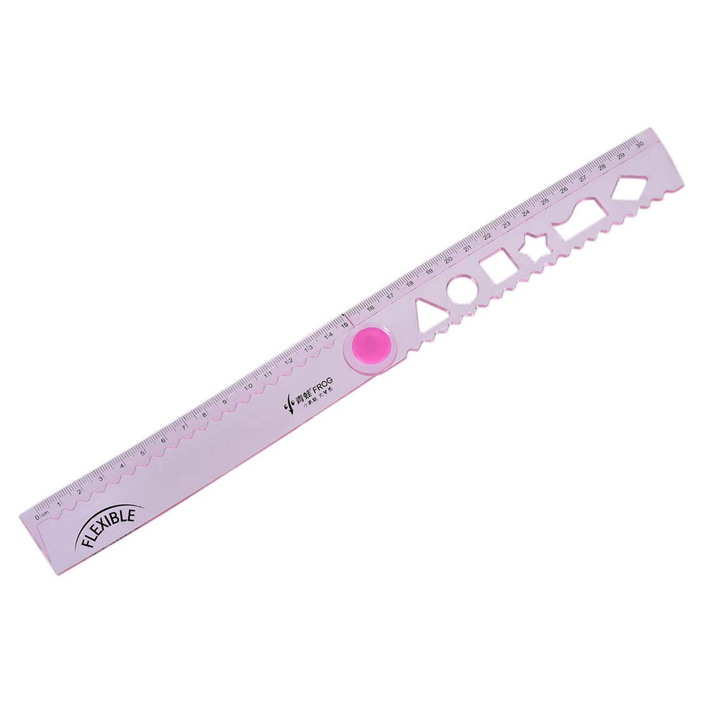  [AUSTRALIA] - uxcell Flexible Folding Ruler 30cm 2 Fold Metric Measuring Tool PVC for Woodworking Engineer Pink