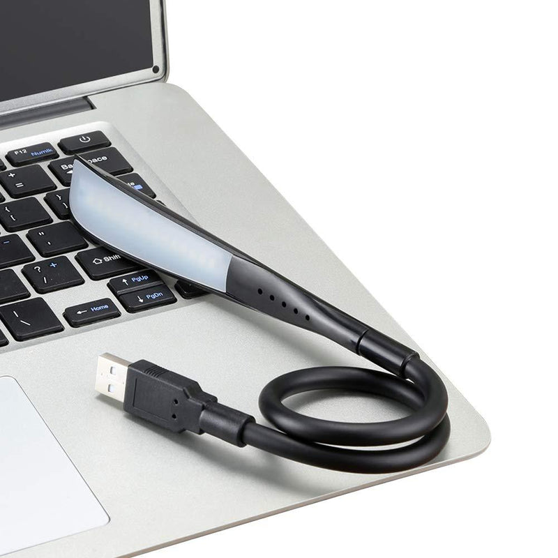  [AUSTRALIA] - USB Reading Lamp, BUBOSPER Premium 14 LED, 3 Brightness Setting Touch-Switch Laptop Light with Flexible Gooseneck (Black) Black