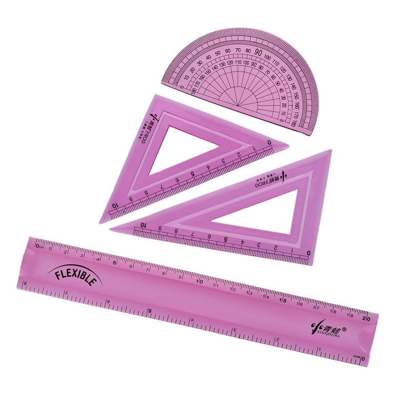  [AUSTRALIA] - uxcell Flexible Measuring Tool Set with Protractor 30/60 45 Triangle Ruler 20cm 8 Inch Straight Ruler