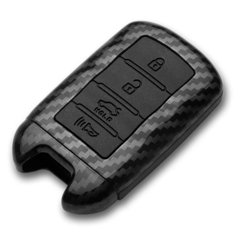  [AUSTRALIA] - TANGSEN Smart Key Fob Case for KIA Cadenza K900 4 Button Keyless Entry Remote Personalized Protective Cover Plastic Carbon Fiber Pattern Black Silicone Black Silicone & Black Carbon Fiber Pattern ABS