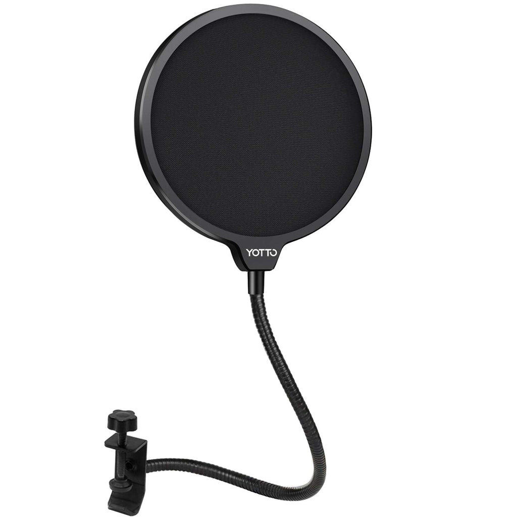  [AUSTRALIA] - YOTTO Microphone Pop Filter Studio Windscreen Mic Cover Mask Shield with Flexible Gooseneck and Clamp for Blue Yeti, Audio Technica and All Microphones
