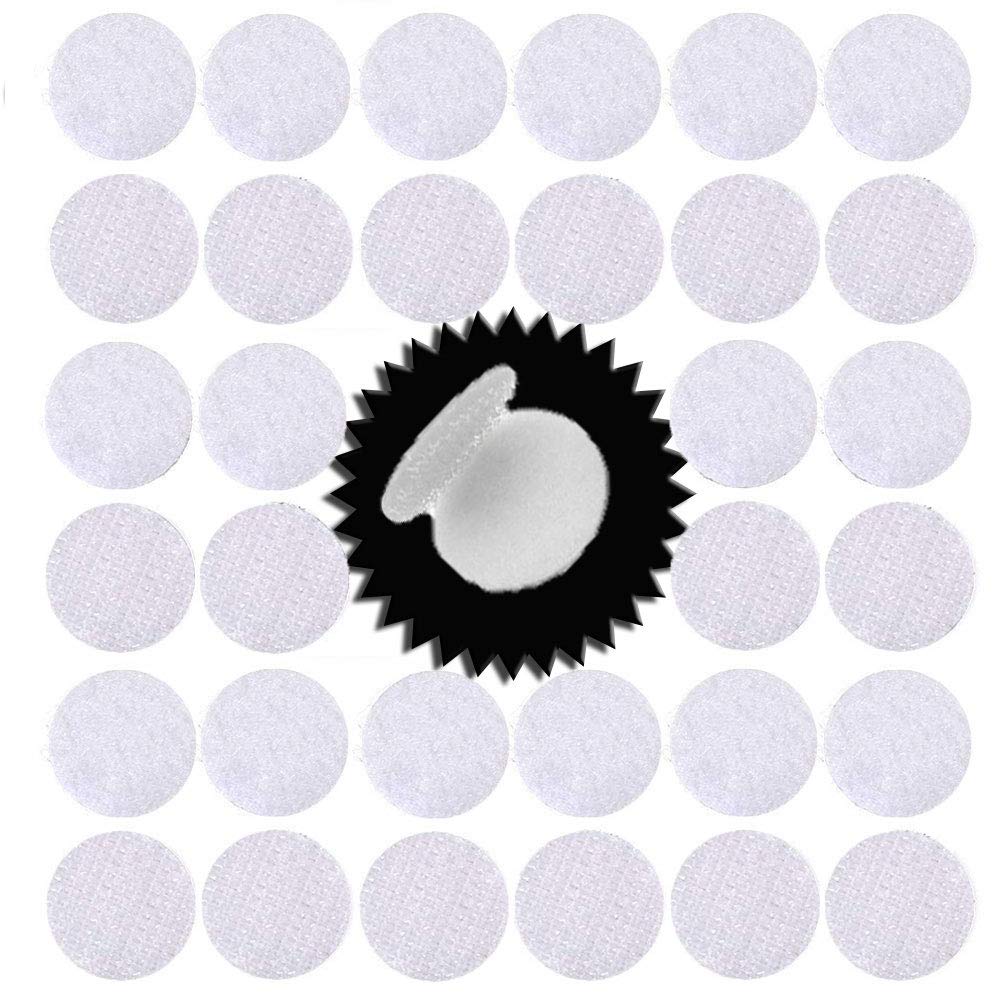  [AUSTRALIA] - 256pcs Heavy Duty Hook and Loop Dots Pre-cut 1 inch in Diameter Self Adhesive Sticky Dots Fastening Mounting Double Sided Tape for Special Education Classroom, Children's Activities, DIY Lover (White)