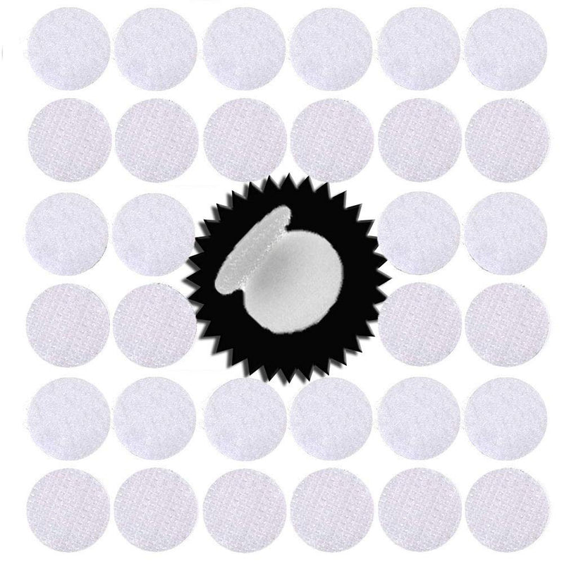  [AUSTRALIA] - 256pcs Heavy Duty Hook and Loop Dots Pre-cut 1 inch in Diameter Self Adhesive Sticky Dots Fastening Mounting Double Sided Tape for Special Education Classroom, Children's Activities, DIY Lover (White)