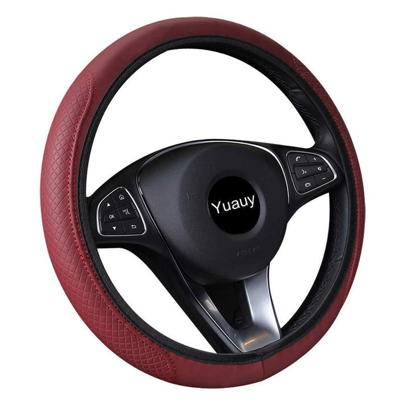  [AUSTRALIA] - Yuauy Microfiber Leather Steering Wheel Covers Anti-Slip Universal Car Steering Wheel Cover