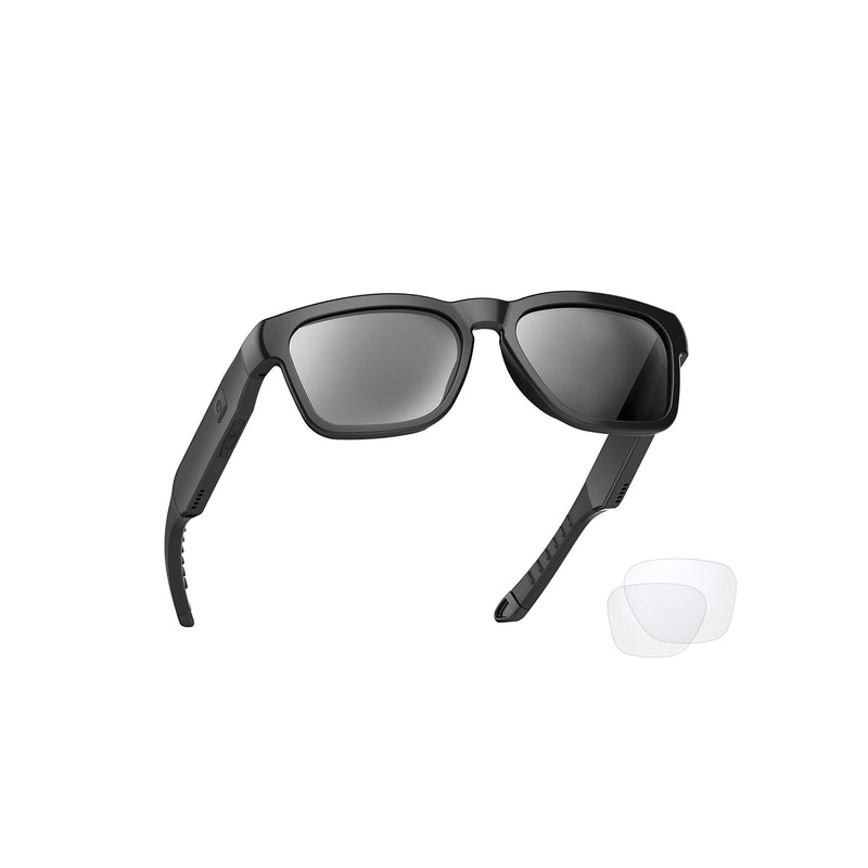  [AUSTRALIA] - OhO Bluetooth Sunglasses,Open Ear Audio Sunglasses Speaker to Listen Music and Make Phone Calls, Water Resistance and Full UV Lens Protection and Compatiable for All Smart Phones Black+black